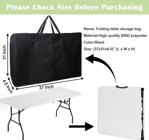 Heavy Duty Folding Table Carrying Bag - Waterproof 600D Storage Case