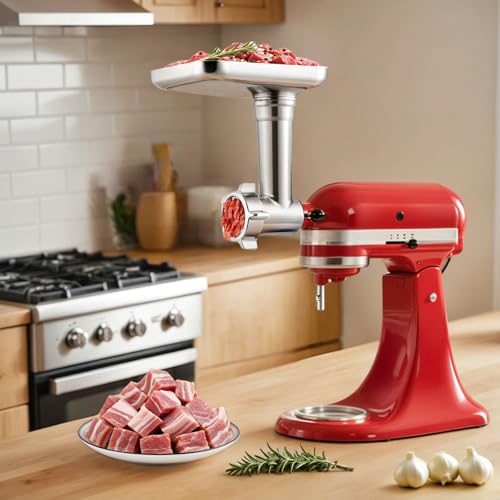 All-Metal Meat Grinder Attachment for Stand Mixers with Sausage Stuffer