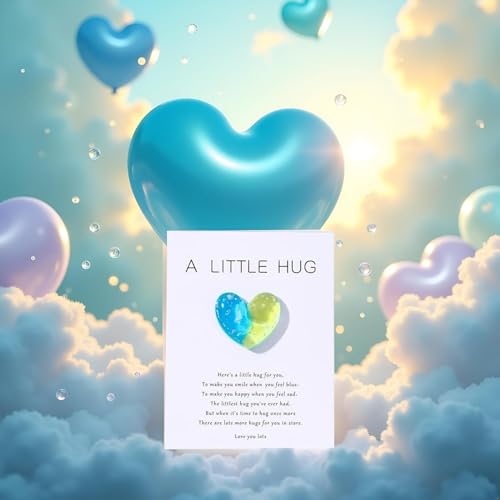 Heart Pocket Hug Tokens with Greeting Cards - Inspirational Gift for Women, Kids, Family, Christmas & Birthday