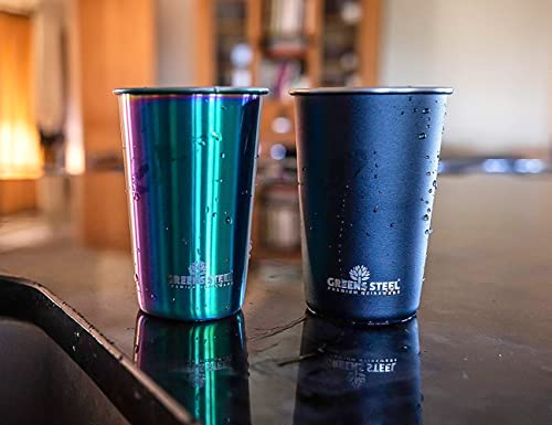 10oz Stainless Steel Kids Cups - Unbreakable Stackable Metal Tumblers (4-Pack)