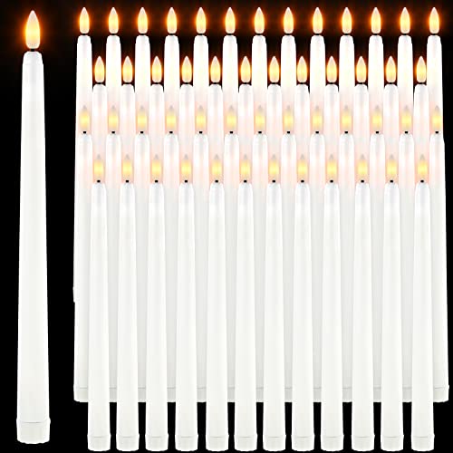 Qunclay 84-Pack Flameless Taper Candles 11-Inch Battery Operated LED White (Variation: White)