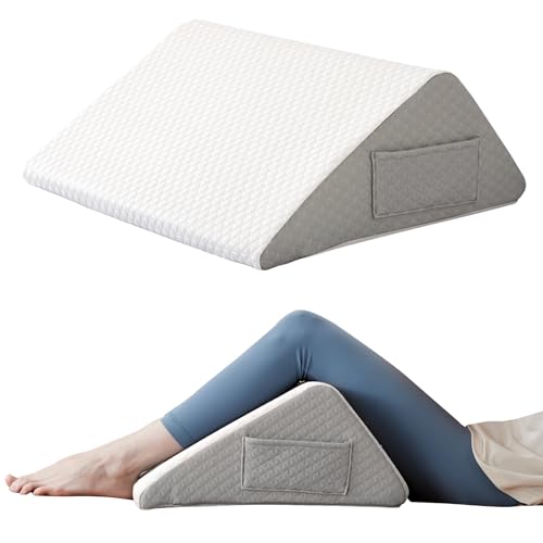 Knee Wedge Pillow for Back Sleeping - Pain Relief & Leg Elevation