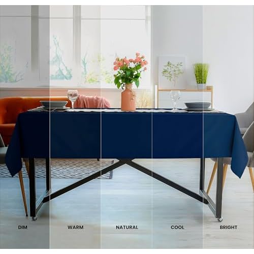 Utopia Kitchen Rectangle Table Cloth 2 Pack(60x102 Inches, Navy Blue), Tablecloth Machine Washable, Polyester Table Cover for Dining, Buffet Parties, Picnics, Events, Weddings and Restaurants
