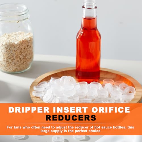 100 Pcs Orifice Reducer Inserts for 5 oz and 10 oz Hot Sauce Bottles
