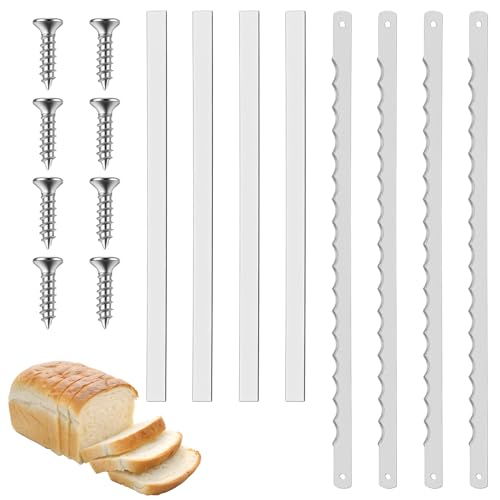 8 Pack 10.75-Inch Serrated Bread Bow Knife Replacement Blades with Guards