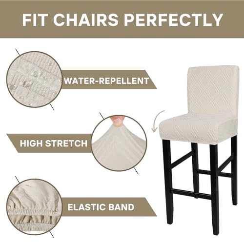 Water Repellent Bar Stool Covers Set of 4 - Stretch & Washable