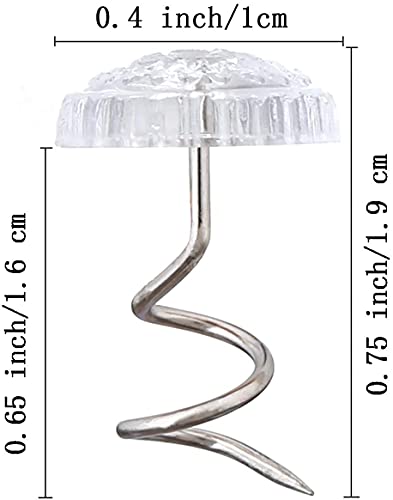 20 Pack Bed Skirt Pins - Clear Twist Pins for Upholstery & Slipcovers