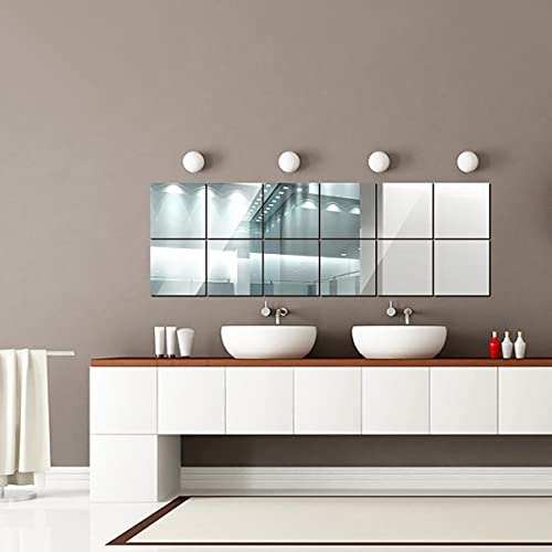 10-Piece Self-Adhesive Flexible Mirror Tiles, 8x10 Inch Wall Stickers