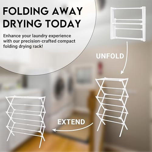 Foldable Clothes Drying Rack - Compact Portable Laundry Rack for Small Spaces