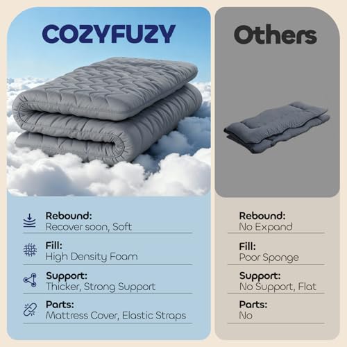 3.5-Inch Extra Firm Japanese Floor Mattress, Foldable 5-Layer Futon Bed