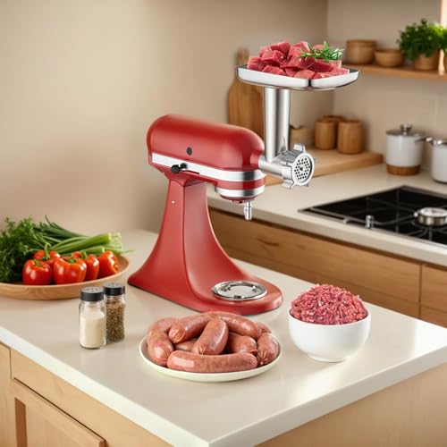 All-Metal Meat Grinder Attachment for Stand Mixers with Sausage Stuffer