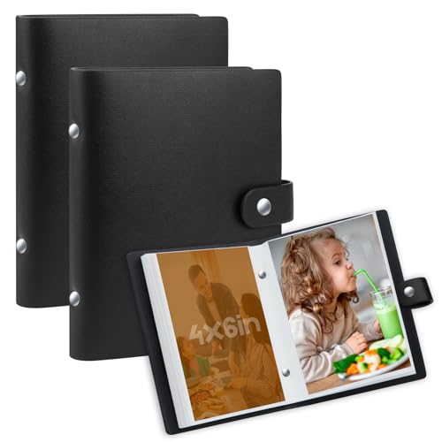 Small Photo Album 4x6 Set - 2 Pack Portable Mini Photo Book, 104 Photos