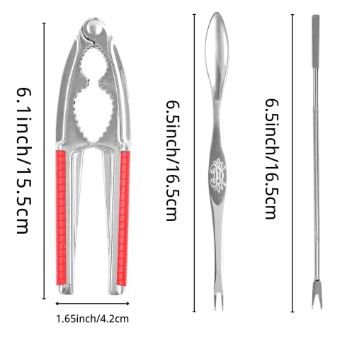 Red Nut Cracker Seafood Crab Lobster Opener Heavy Duty Shell Tool with Non-slip Handle