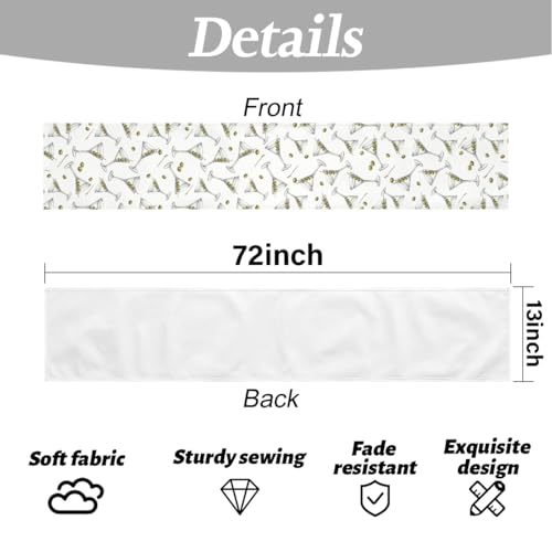 SDGKPBPTR Martini and Olive Table Runner - Cocktail Decor for Parties & Holidays