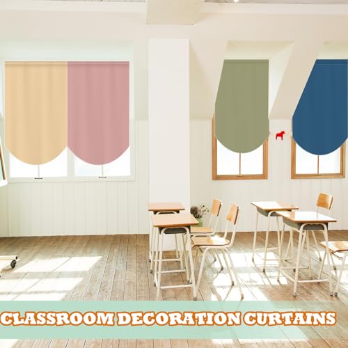Boho Velvet Classroom Curtains - 24 x 36 Inch Rainbow Window Drapes, 6 Pcs