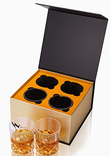 Crystal Whiskey Glass Set - 10 Oz Old Fashioned Tumblers for Bourbon & Scotch