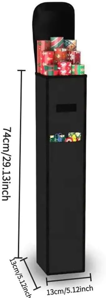 Wrapping Paper Storage Bag - 31'' Organizer for 9 Rolls | Gift Wrap Holder with Pocket for Crafts