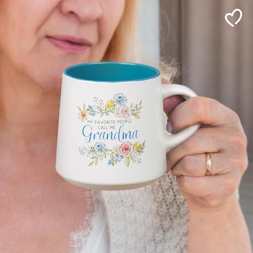 14oz Grandma Coffee Mug with Floral Design - Personalized Gift