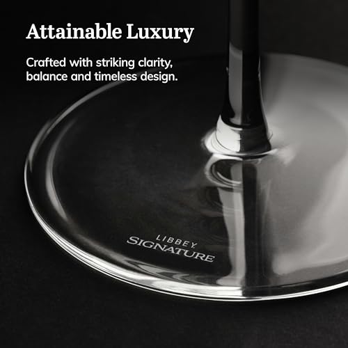 Libbey Signature Kentfield 4-Piece Coupe Cocktail Glass Set - Tall Stem, 9oz, Elegant Gift for Weddings & Parties