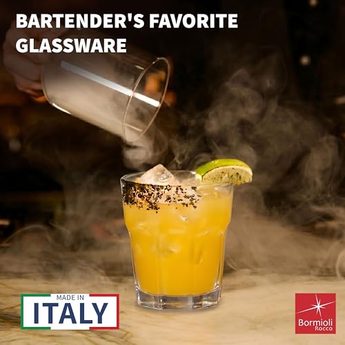 Stackable Rocks Glasses Set - 9.25 Oz Tempered Glass for Cocktails