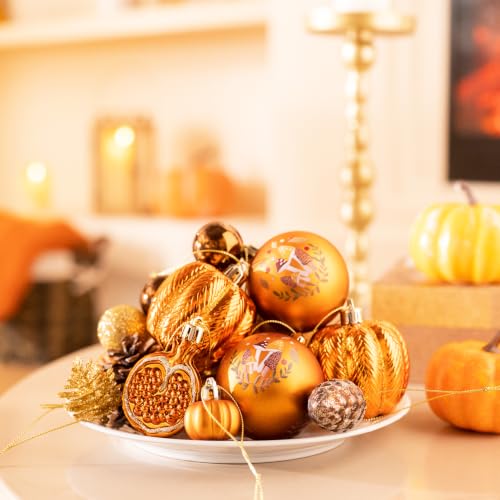 35-Piece Shatterproof Fall Tree Ornaments - Thanksgiving Decor Set