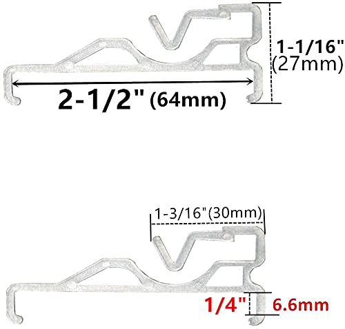 2.5-Inch Clear Plastic Valance Clips for Horizontal Blinds - 10 Pack