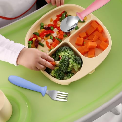 6-Piece Stainless Steel Toddler Utensils Set - Kids Fork and Spoon Set