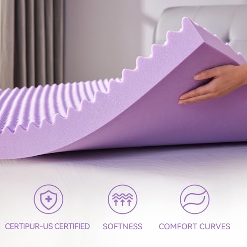 SINWEEK 2 Inch Cooling Egg Crate Memory Foam Mattress Topper, Twin Size