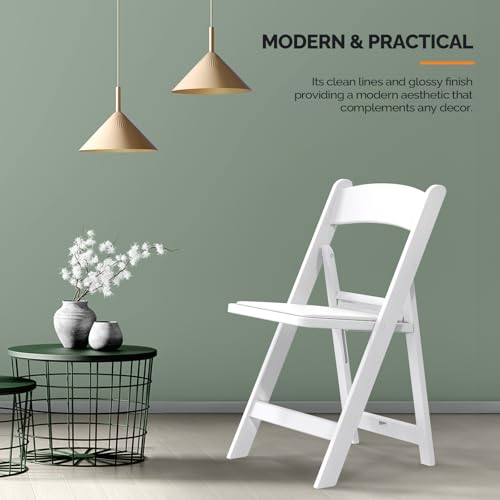8-Pack Resin Folding Chairs with Padded Seats for Indoor and Outdoor Events