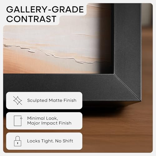 Homeforia Black Metal Picture Frame 12x16 with 9x12 Mat and Tempered Glass