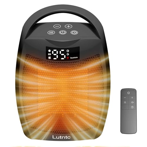 Portable Ceramic Space Heater 1500W with Digital Display and Touch Controls