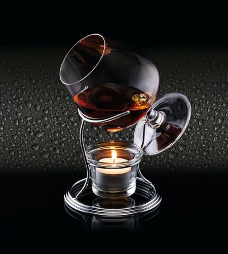 BarCraft Brandy Glass & Warmer Gift Set with 350ml Snifter, Stand & Tea Light