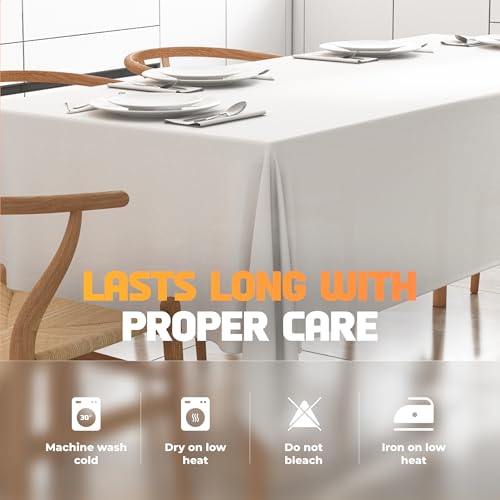 2-Pack Rectangular Polyester Tablecloths, 60x102 Inches for 6ft Tables