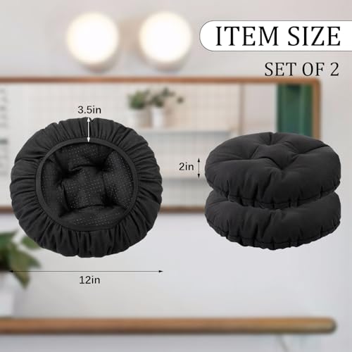 12-Inch Bar Stool Covers Set of 2 - Soft, Nonslip, Washable