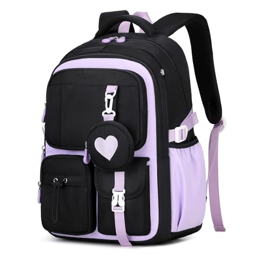 MOONBABY Girls School Backpack for Elementary and Middle School Students