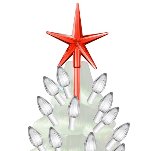 Ceramic Christmas Tree Replacement Lights & Star Toppers Set - 111 Pcs