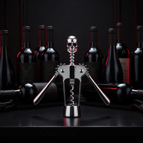 Homestia Gothic Skull Corkscrew Wine Opener with Wing Mechanism - Premium Bar Tool
