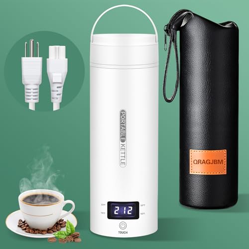 Portable Electric Travel Kettle, 450ml Stainless Steel Water Boiler