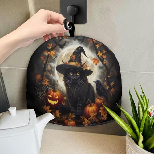 Black Cat Full Moon Insulated Teapot Cozy - Decorative Tea Pot Warmer