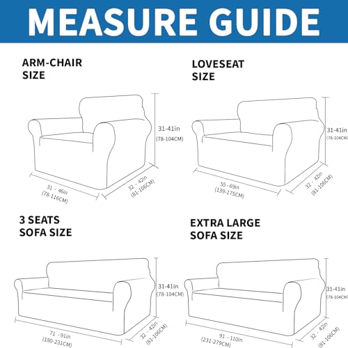 Stretch Armchair Cover - Soft Elastic Furniture Protector (31"-46", Light Gray)
