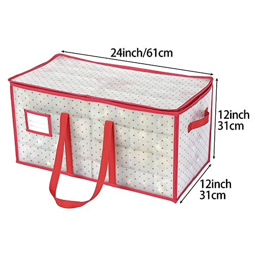 Plastic Christmas Ornament Storage Box with Trays and Dividers