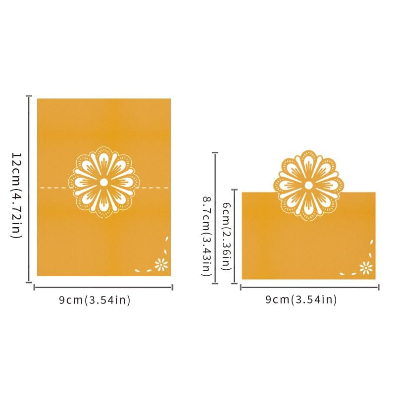 Wanty Pink 50 Pack Hollow Flower Table Cards for Weddings & Bridal Showers — Foldable Place Cards