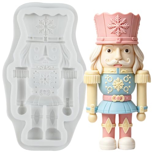 YANQINMS Christmas Snowflake Nutcracker Soldier Silicone Fondant Mold - Style I