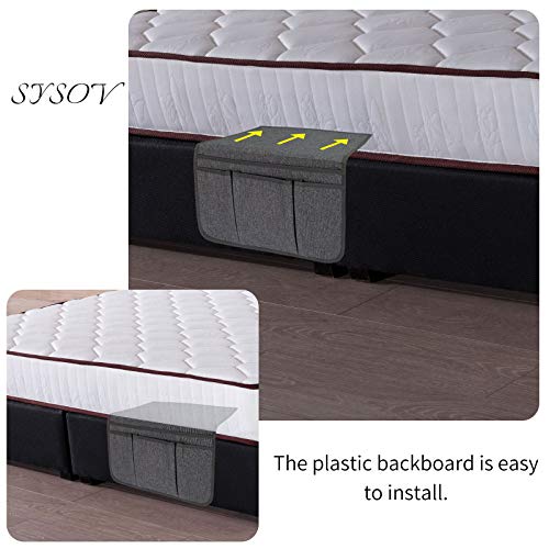 Bedside Caddy Storage Organizer for Bed, Sofa, and Dorm - Dark Grey