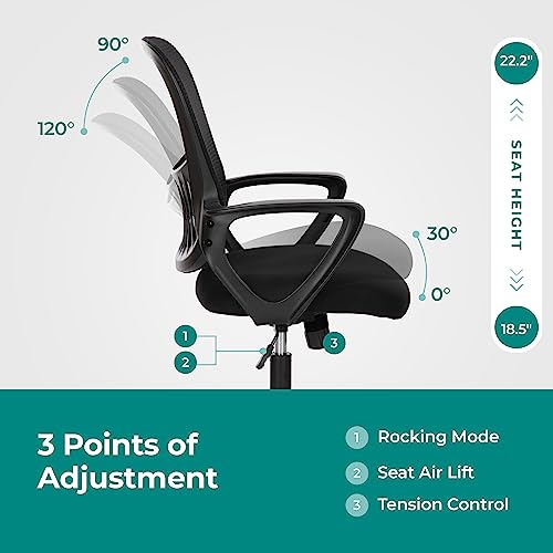 Ergonomic Mesh Office Chair with Lumbar Support and Adjustable Height