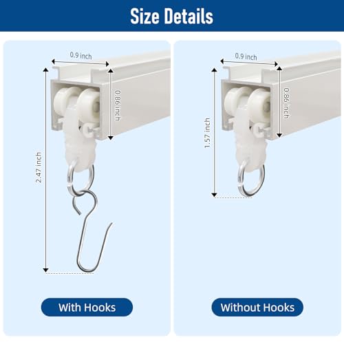 9ft Aluminum Curtain Track System for Ceiling or Wall Mount