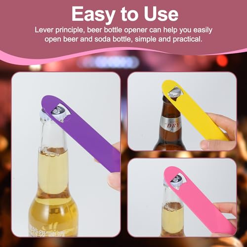 WEGAZ 5 Pack 7-Inch Colorful Stainless Steel Bottle Openers - Flat Barware