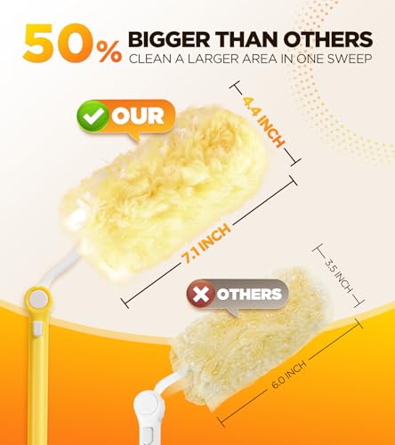 Heavy Duty Microfiber Duster Kit with 3 ft Extension Pole & 20 Refills