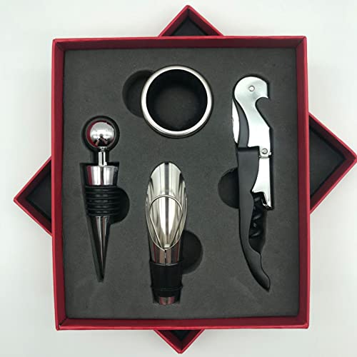 Tyenaza Red Wine Opener Set Stainless Steel Corkscrew Kit for Home Bar & Gifts