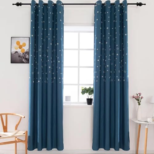1.38-Inch Wooden Curtain Rod Finials, Decorative Pole End Caps - 2 Pack